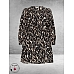 KAFFE CURVE Jurk Milina Black/Brown Graphic Print